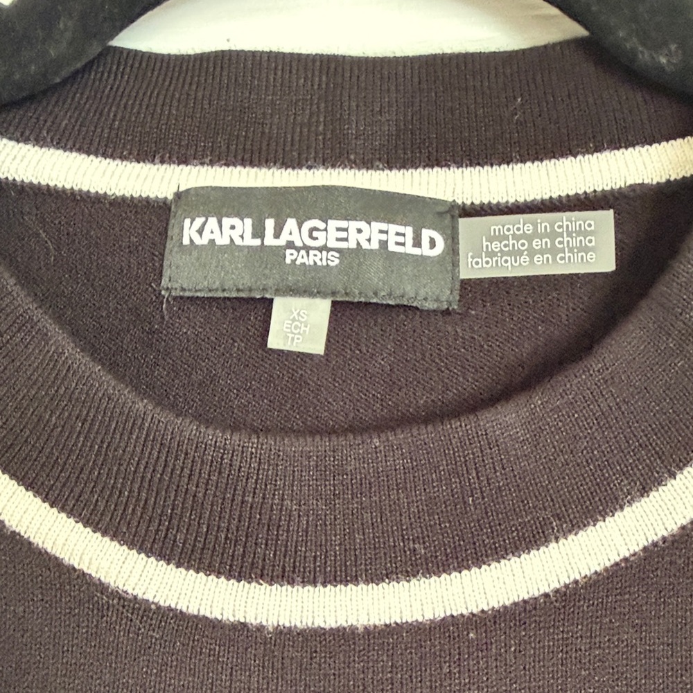Karl Lagerfeld Black and White Trim Tank Size XS Like New!!!!! - Picture 2 of 2